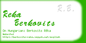 reka berkovits business card
